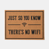 Funny No Wifi Rustikales Brown Burlap Muster Fußmatte (Vorderseite)