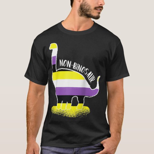 Funny Non Binosaur Enby Genderqueer Non Binary T-Shirt (Vorderseite)