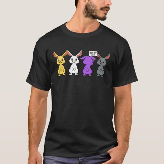 Funny Nonbinary Bunny Gift T-Shirt (Vorderseite)