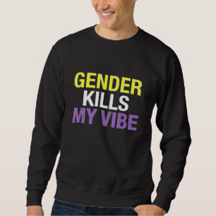 Funny Nonbinary Flag Enby Genderqueer Non-Binary Sweatshirt