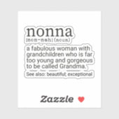 Funny Nonna Definition, Nonna Geschenk, Großmutter Aufkleber (Blatt)
