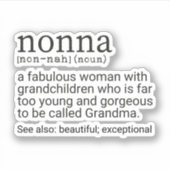 Funny Nonna Definition, Nonna Geschenk, Großmutter Aufkleber (Vorderseite)