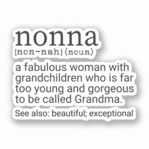 Funny Nonna Definition, Nonna Geschenk, Großmutter Aufkleber