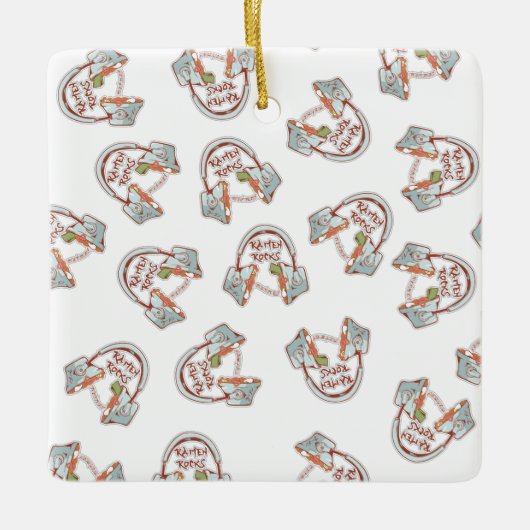 Funny noodle Schüssel Kopfhörer Musik und Ramen Keramikornament (Vorderseite)