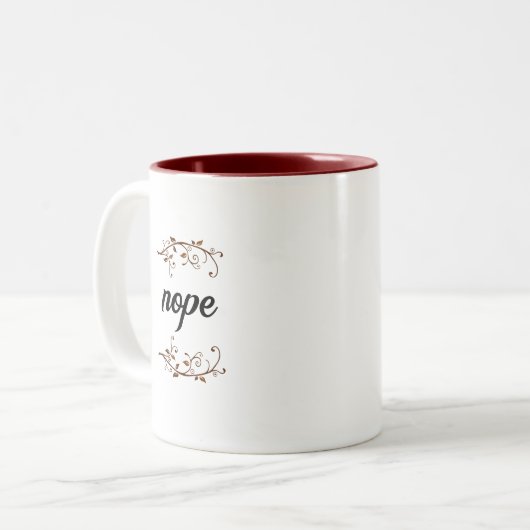 Funny 'Nope' Zweifarbige Tasse (Vorderseite Links)