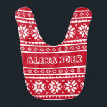 Funny Nordic Christmas Sweater Muster Baby Bib Babylätzchen<br><div class="desc">Das schöne Nordic Pullover Muster Baby Bib für Junge oder Mädchen. Niedliche Weihnachtsgeschenkidee für Neugeborene,  junge Mutter,  etc. Winterurlaubsgestaltung personalisiert mit Namen,  Weihnachten Gruß oder Zitat.</div>