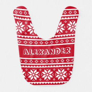 Funny Nordic Christmas Sweater Muster Baby Bib Babylätzchen