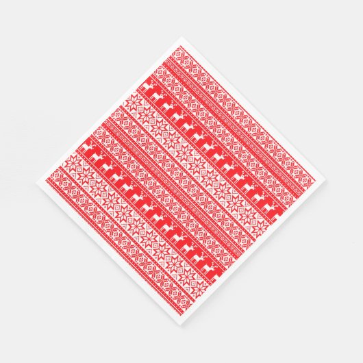 Funny Nordic Ugly Christmas Sweater Party Serviette (Ecke)