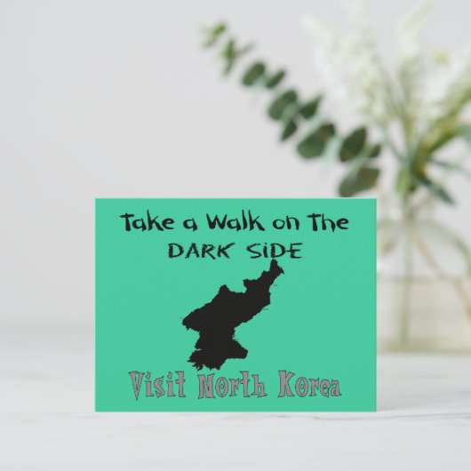Funny North Korea T - Shirt and Gifts Postkarte (Stehend Vorderseite)
