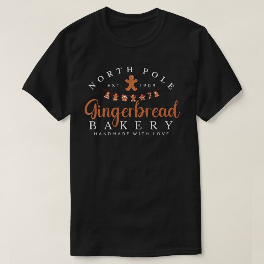 Funny North Pole Gingerbrot Bäckerei Weihnachten H T-Shirt (Design vorne)