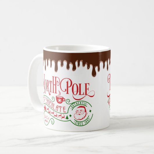Funny North Pole Heiße Schokolade Weihnachten Kaffeetasse (Vorderseite Links)