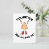 Funny Nose Volunteer Pick me Cartoon Postkarte (Stehend Vorderseite)