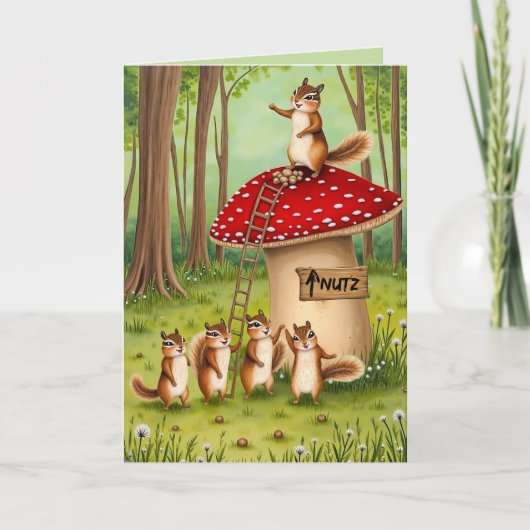 Funny Nostalgic Chipmunk Freunde denken über Sie Karte (Vorderseite)