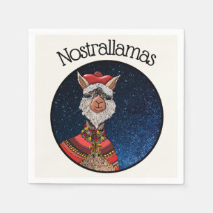 Funny Nostrallamas Nostradamus Llama Pun Halloween Serviette