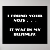 Funny Nosy People Black White Poster (Vorne)