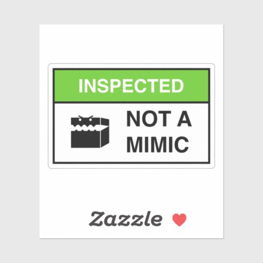 Funny Not a mimic Sign Tableon RPG Aufkleber (Blatt)