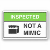 Funny Not a mimic Sign Tableon RPG Aufkleber (Vorderseite)