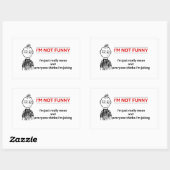 Funny "Not Funny" Sarcasm Rechteckiger Aufkleber (Blatt)