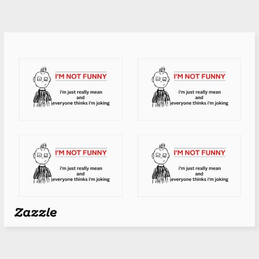 Funny "Not Funny" Sarcasm Rechteckiger Aufkleber (Blatt)