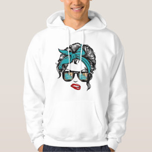 Funny Not Heifer Messy Bun Mama Glasses Farme Hoodie