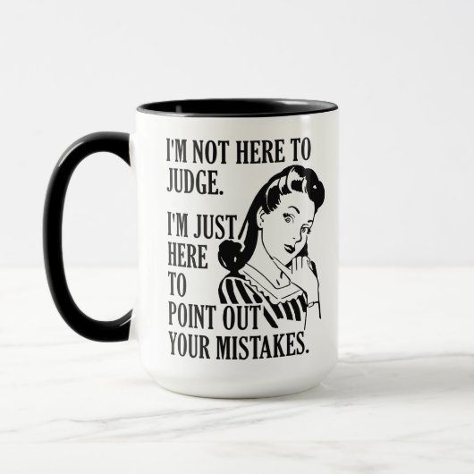 Funny "not here to Judge" Tasse (Links)