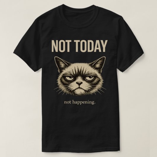 Funny Not Today Cat Minimalist Sarcastic T-Shirt (Design vorne)