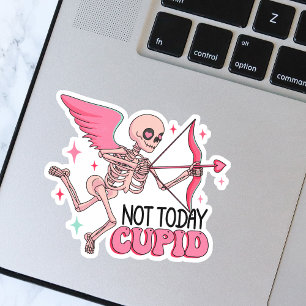 Funny not Today Cupid Skelett Anti-Valentin Aufkleber