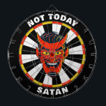 Funny Not Today Satan Dartboard Dartscheibe<br><div class="desc">Personalisieren Sie dieses devilisatorische Dartboard mit einem personalisierten Gruß. Entworfen für Sie von BlackBerry Boulevard.</div>
