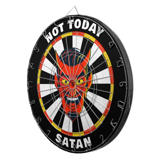 Funny Not Today Satan Dartboard Dartscheibe (Vorderseite rechts)