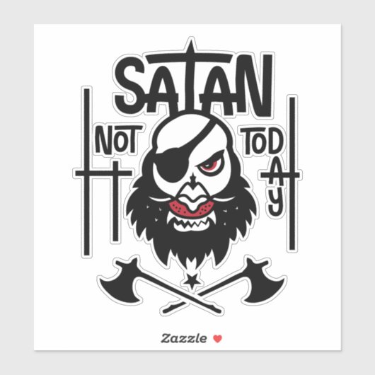 Funny not Today Satan - Gefangen Aufkleber (Blatt)