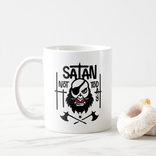 Funny not Today Satan - Gefangen Kaffeetasse (Mit Donut)