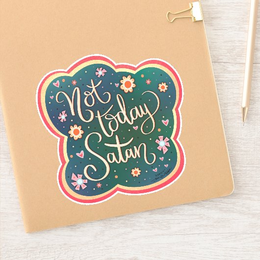 Funny not Today Satan Hübsche Inspirivity Aufkleber (Notizbuch)