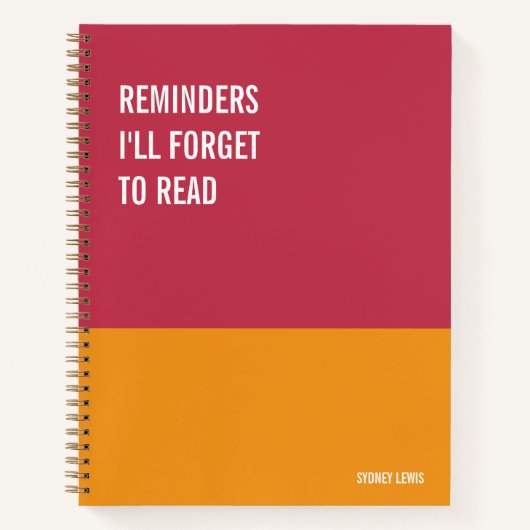 Funny Notebook, Humorvolles Writing Pad Journal, H Notizblock (Vorderseite)