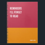 Funny Notebook, Humorvolles Writing Pad Journal, H Notizblock<br><div class="desc">Ein lustiges Notizbuch,  das Sie für alle Ihre täglichen Erinnerungen,  tiefe Gedanken und Kummer,  oder nur für Notizen an der Schule und am Arbeitsplatz verwenden können. Es ist ein großartiges Geschenk.</div>