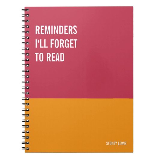 Funny Notebook, Humorvolles Writing Pad Journal, H Notizblock (Vorderseite)