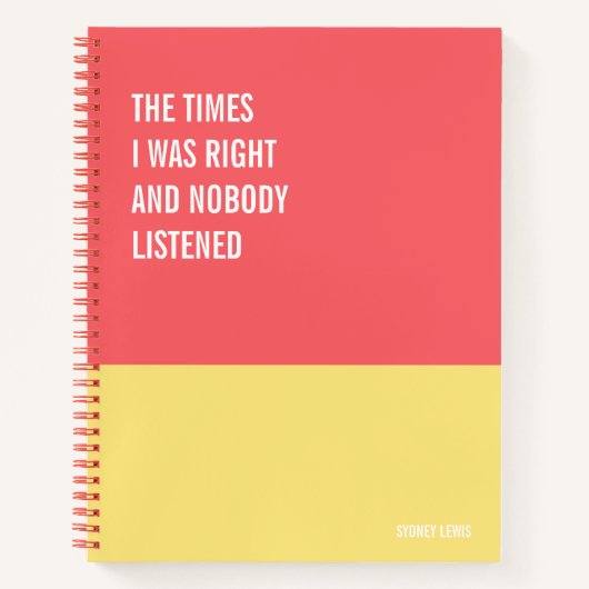 Funny Notebook, Humorvolles Writing Pad Journal, H Notizblock (Vorderseite)