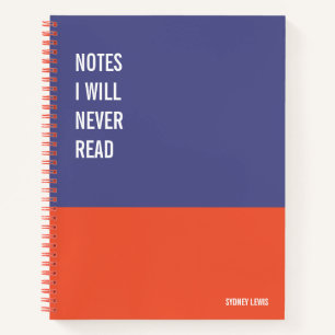 Funny Notebook, Humorvolles Writing Pad Journal, H Notizblock