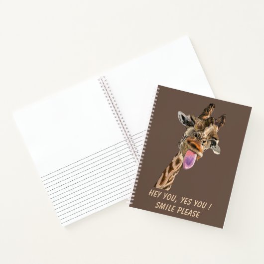 Funny Notebook mit spielerischer Giraffe - Custom  Notizblock (Innenseite)