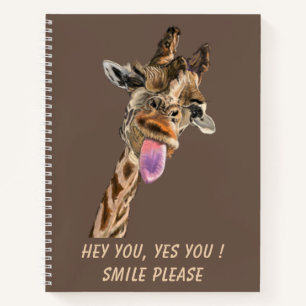 Funny Notebook mit spielerischer Giraffe - Custom  Notizblock