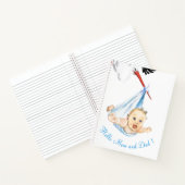 Funny Notebook Storch Carried Baby - Custom Text Notizblock (Innenseite)