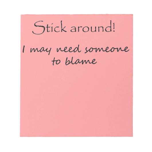 Funny notebooks gib Büro Humor einzigartige Gesche Notizblock (Vorderseite)