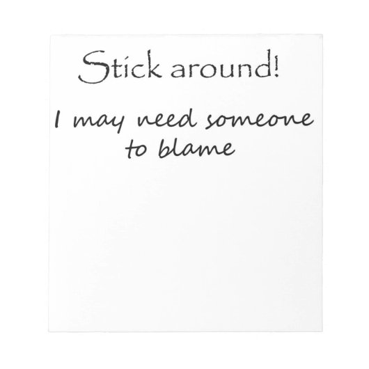 Funny notebooks gib Büro Humor einzigartige Gesche Notizblock (Vorderseite)