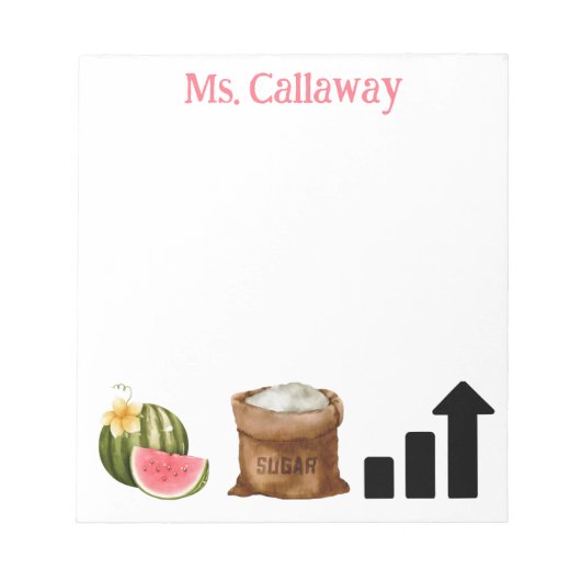 Funny notepad Song Pun Watermelon Zucker Notizblock (Vorderseite)