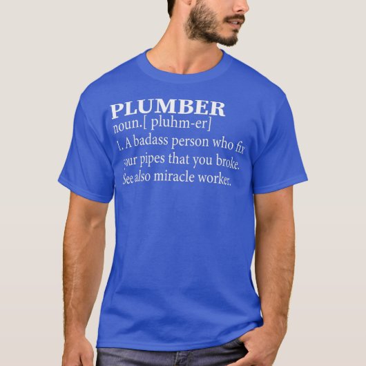 Funny Noun Plumbing Definition Cooler Klempner T-Shirt (Vorderseite)