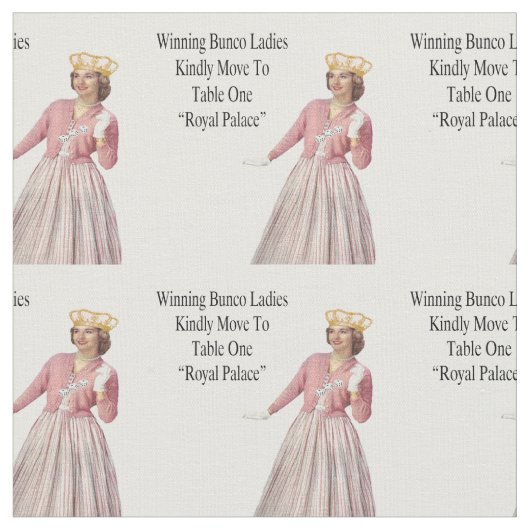 Funny Novelle Retro Dice Bunco Queen Stoff (Nahaufnahme)