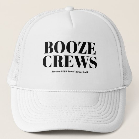 Funny Novelty Baseball Geschenk Idee BOOZE CREWS Truckerkappe (Vorderseite)