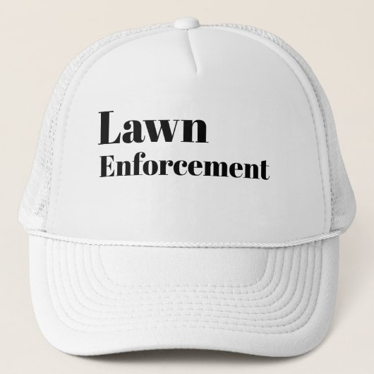 Funny Novelty Baseball LAWN ENFORCE Truckerkappe (Vorderseite)