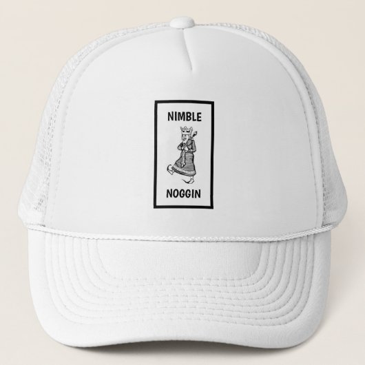 Funny Novelty Baseball NIMBLE NOGGIN Truckerkappe (Vorderseite)