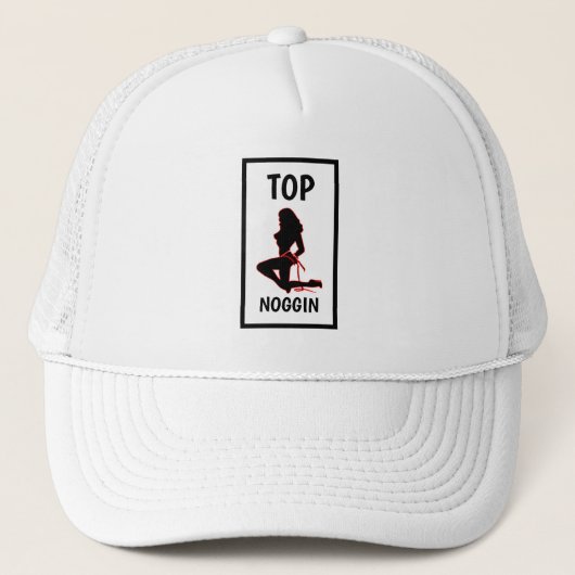 Funny Novelty Baseball TOP NOGGIN Truckerkappe (Vorderseite)