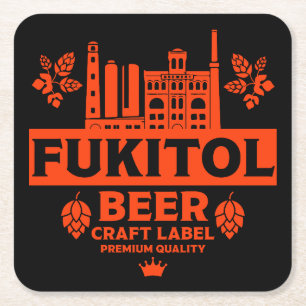 Funny Novelty Christmas Beer Labels Rechteckiger Pappuntersetzer